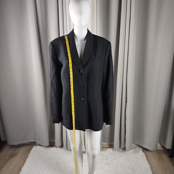 Kasper ASL Women's Charcoal Leading to Black Three Button Blazer Size 18 - Picture 5 of 12